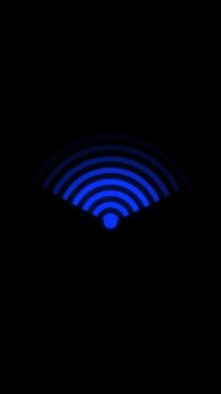 Clean Blue WiFi Signal Animation for Video Editing. High quality 4k footage