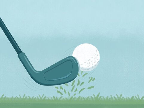 Close-up of teal sneaker on grass with copy space