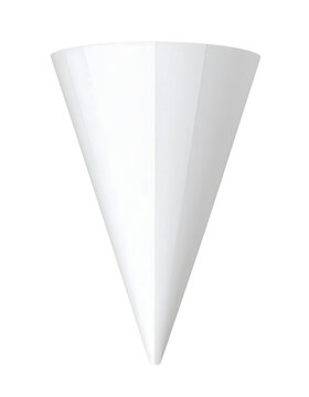 White paper cone isolated object with smooth glossy texture and geometric conical shape for creative design projects presented as a high resolution&nbsp;