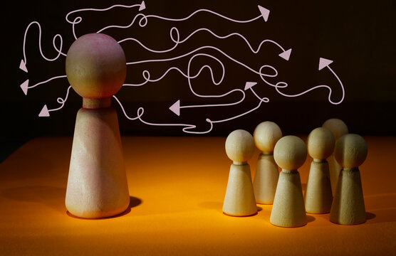 Business concept for incapable management staff,business distraction, mobbing,poor decision making, bureaucracy, communication breakdown,poor organization and lack of teamwork