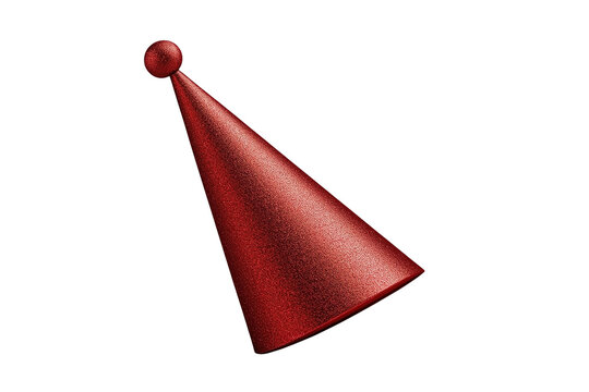 Simple metallic red cone party hat
