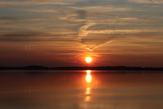 sunset over the lake