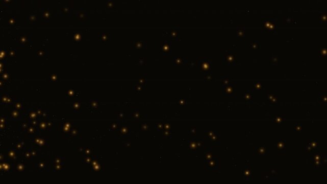 Golden Particles Rising Luxury Glitter Overlay on Black Background