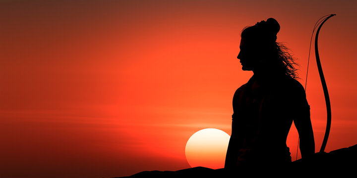 lord shri ram jee with sunset view