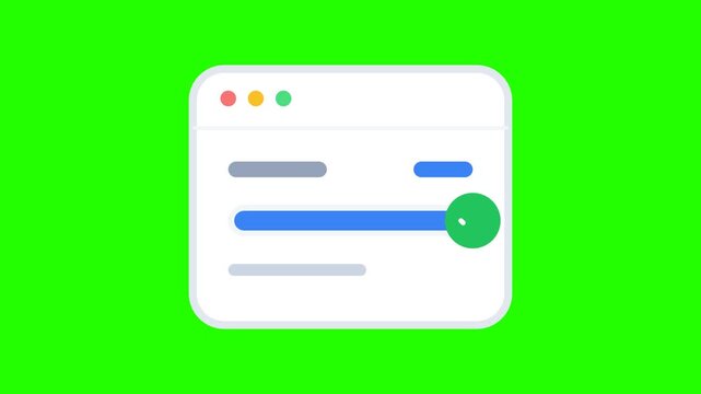 Modern User Interface Window Illustration with Adjustment Slider and Green Background
