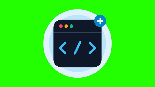 Web Development Programming Interface Icon with a Plus Addition Symbol for Digital Application Design