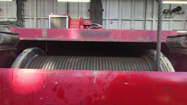 Drawworks for oil drilling rig. Oil rig component for exploration and production