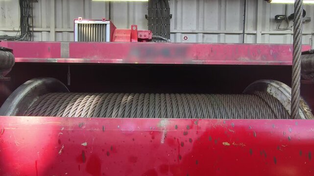 Drawworks for oil drilling rig. Oil rig component for exploration and production