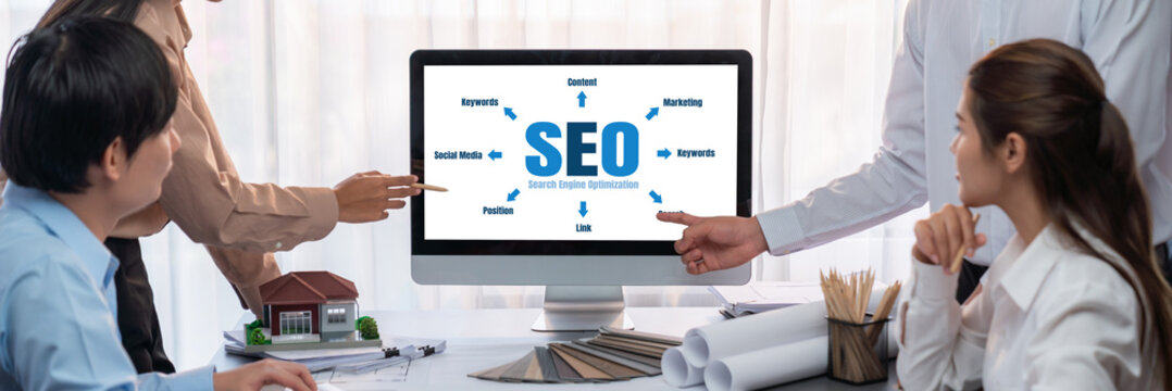 SEO search engine optimization for brisk e-commerce and online retail business showing on computer screen