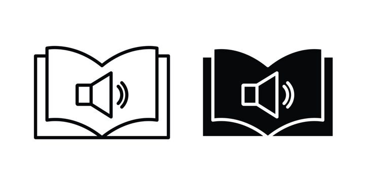 Audio book icon simple design group