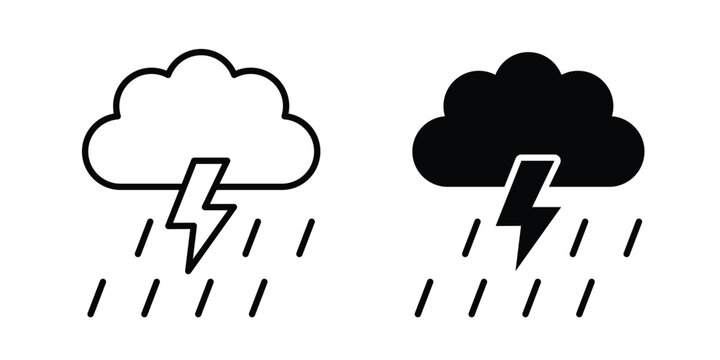 Thunderstorm weather icon simple design group