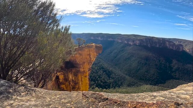 Timelapse video of the Blue Mountains showcasing Hanging Rock, viewed from Baltzer Lookout, New South Wales, Australia.