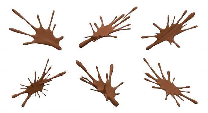 various chocolate liquid splash illustrations on white food graphics desserts culinary advertising and creative design projects
