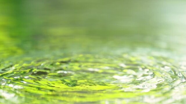 Super Slow Motion Shot of Waving Green Natural Water Surface at 1000fps.