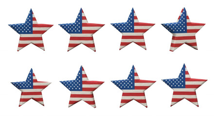 Obraz premium patriotic stars arranged on white background symbolic of independence freedom celebration memorial day illustrative use