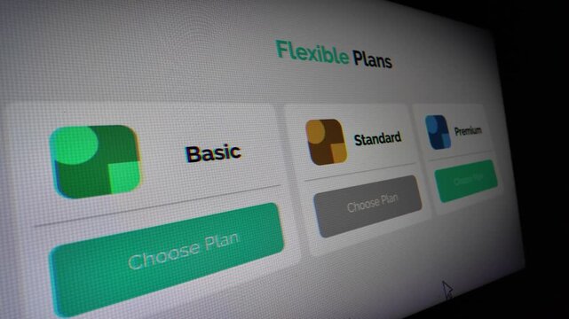 Software website interface displaying flexible pricing subscription plans