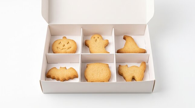 Halloween Themed Cookies in a White Box