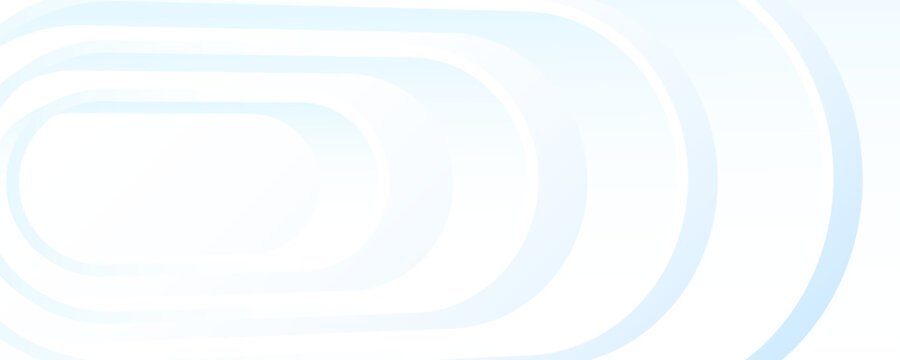 Abstract light blue and white modern technology background with smooth curved concentric lines. Modern corporate business presentation backdrop.