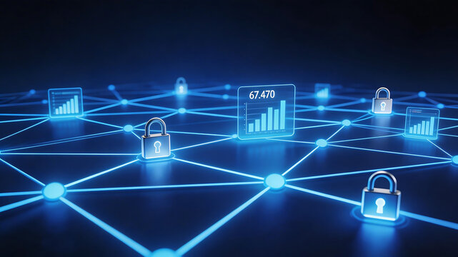 Digital network with security locks and data