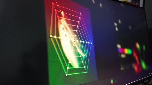 Digital color correction scope display on monitor visual representation davinci resolve