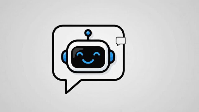 AI Chatbot Assistant Vector Animation with Speech Bubbles and Sparkles