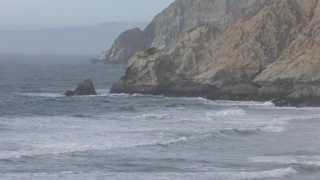 beach and waves, Surfer, shoreline, Pacifica california