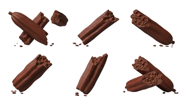 chocolate bars bite marks isolated white background creative food photography product promotion dessert concept temptation