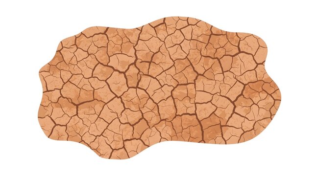 Cracked Earth Drought Texture &mdash; Sienna Dusty Tan Earthy Minimalist Bold Vector