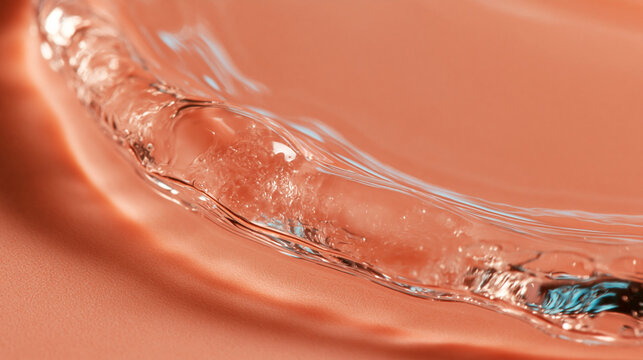 Macro Close-Up of Clear Hydrating Liquid Gel Texture