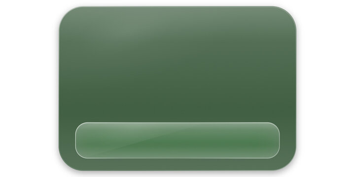 Minimalist dark green login interface, sleek glassmorphism web element, modern glossy button on forest green background for software UI design