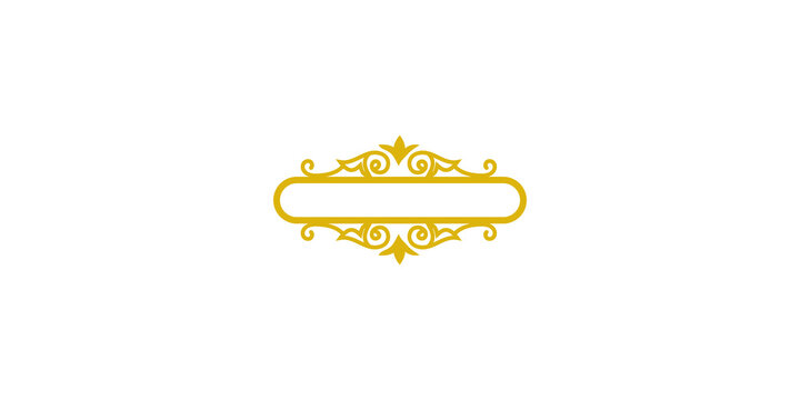 Golden vintage ornamental frame isolated on transparent background