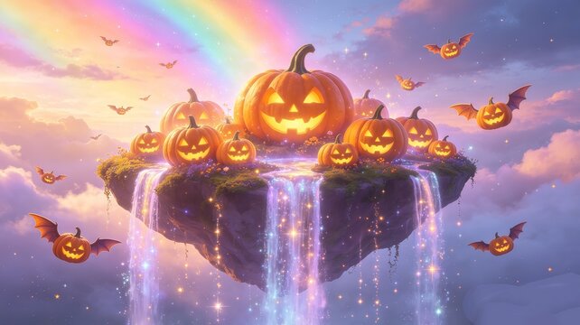 Beground Halloween labu kuning menyeramkan 