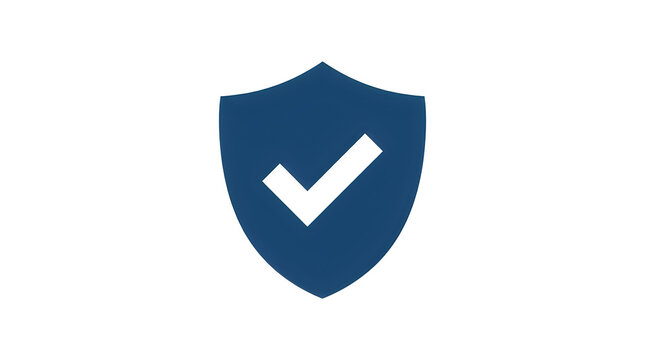 Blue shield icon featuring white checkmark for security concept security checkmark protection verified