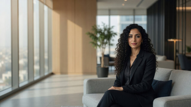 Businesswoman office corporate professional confident modern female portrait curly suit calm businesswoman office corporate professional confident modernprofessional portrait office concept