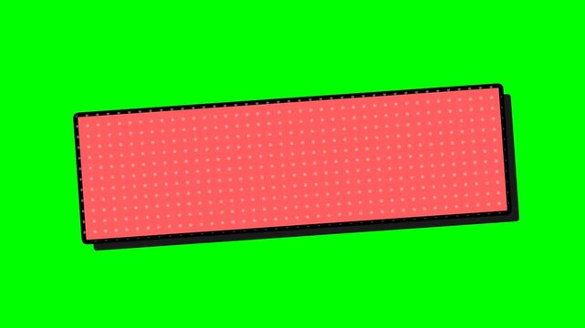 Bright red rectangular shape on solid green background.
