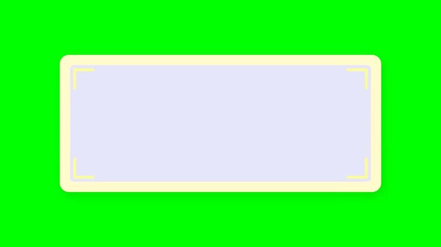 Blank white rectangle on bright green background.