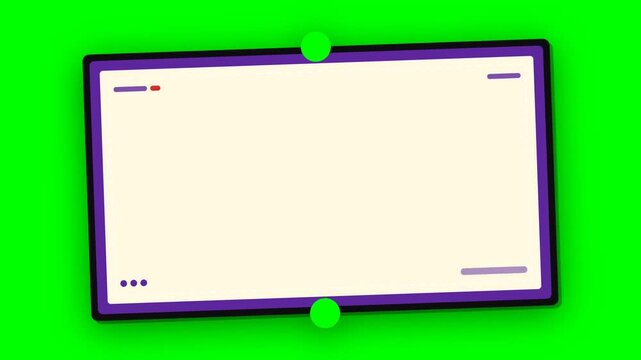 Modern tablet device displaying a blank white screen on green background.