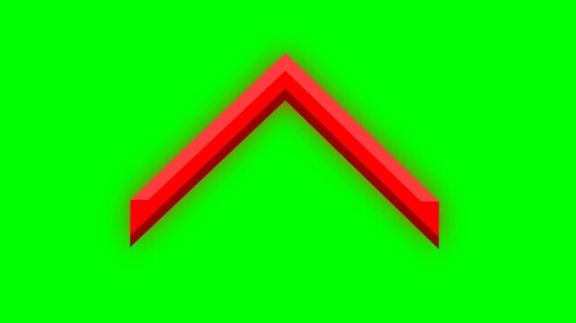 Red arrow pointing upwards on green background.