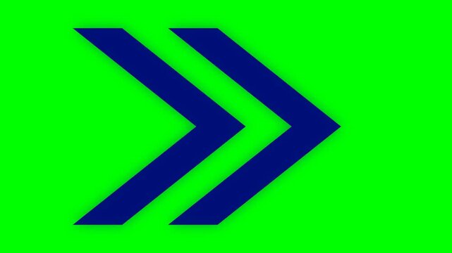 Modern Flat Design Arrow Icon on Bright Green Background.