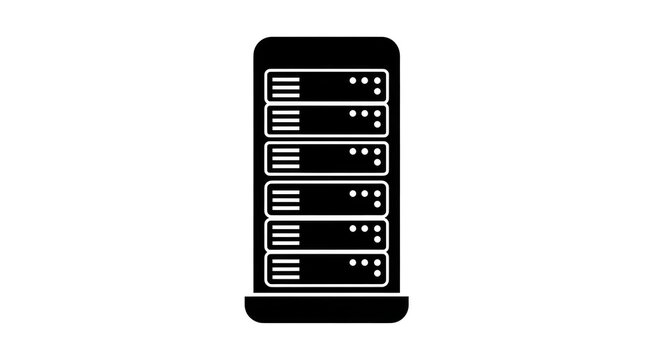 Server Rack Icon Data Center Technology.