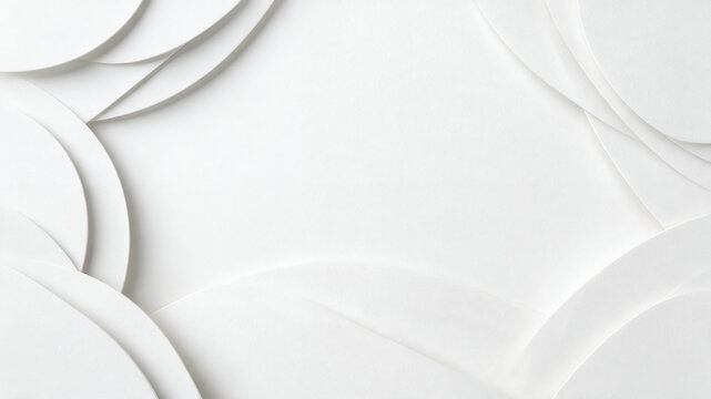 Luxury Minimal Paper Art Background in White with Soft Waves and Geometric Design. Modern White Paper Cut Wave Background with Clean Minimal Composition. Abstract White Layered Paper Background