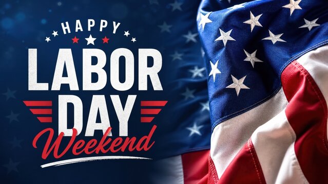 Person saluting american flag happy labor day weekend celebration