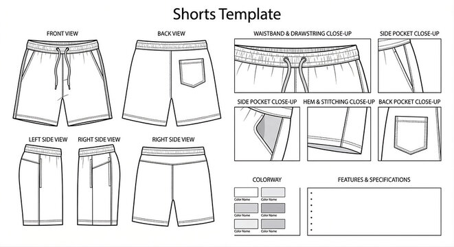 Shortpants Template Mockup