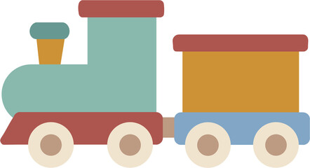 Toy train cute cartoon flat kids children illustration icon design element vector © 민지 오