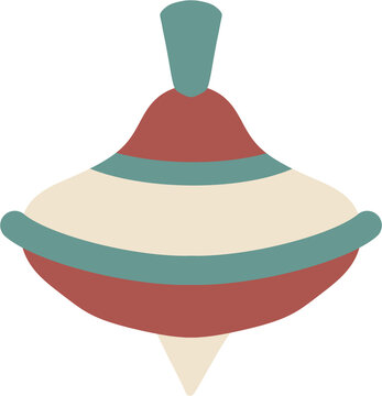 Spinning top toy cute cartoon flat kids children illustration icon design element vector
