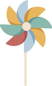 Pinwheel toy cute cartoon flat kids children illustration icon design element vector
