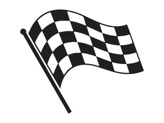 Fototapeta premium Black and white checkered racing flag vector illustration representing speed, competition, victory, and finish line for motorsport and sports designs.