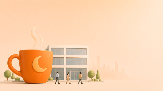 Employee time off concept with coffee cup icon