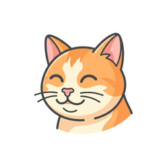 Fototapeta premium Smiling Orange Tabby Cat with Closed Eyes.