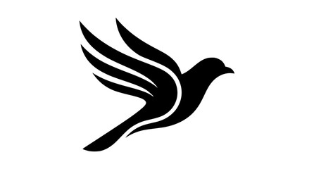 Fototapeta premium Minimalist Flying Bird Logo Vector Icon with Modern Abstract Wing Design